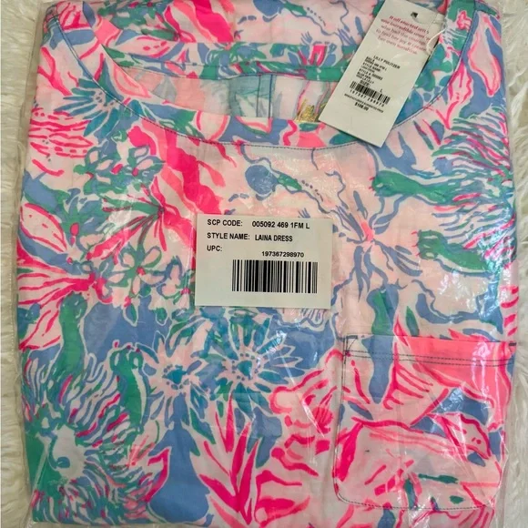 🆕 Lilly Pulitzer LAINA T-SHIRT DRESS 👗 “Blue Peri Viva La Lilly” NWT sz LG - Picture 6 of 10